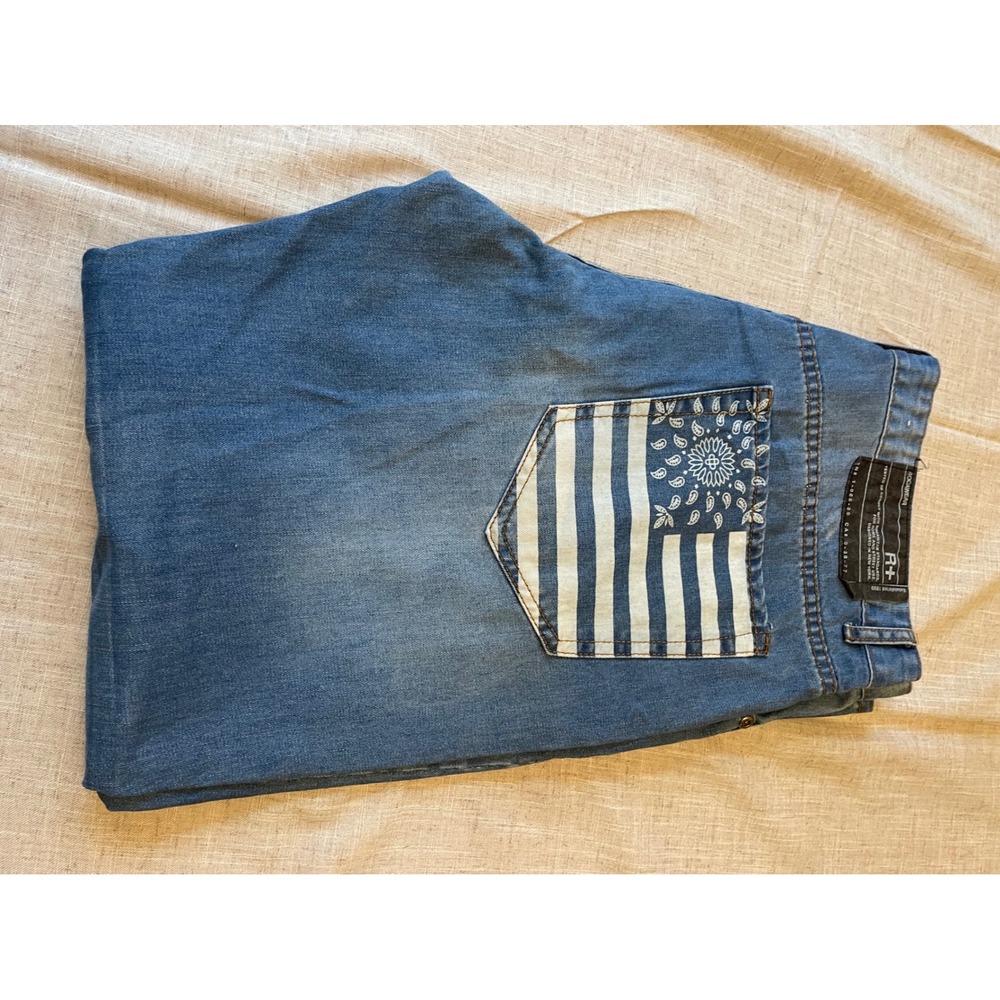 Rocawear Jeans‎ Mens 42 Light Wash American Flag Denim Pants distressed